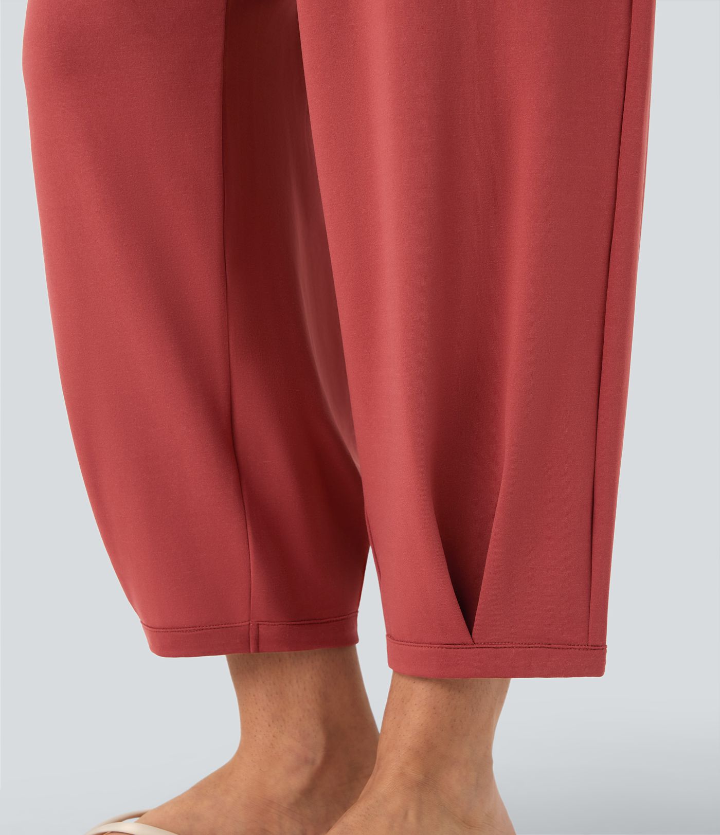 Mid Rise Drawstring Casual Tapered Pants with Pockets