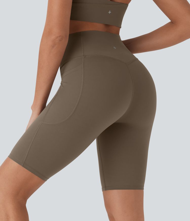 Shorts biker Halara UltraSculpt™ moldeadores tiro alto con reductor de abdomen y bolsillos laterales 22.8cm