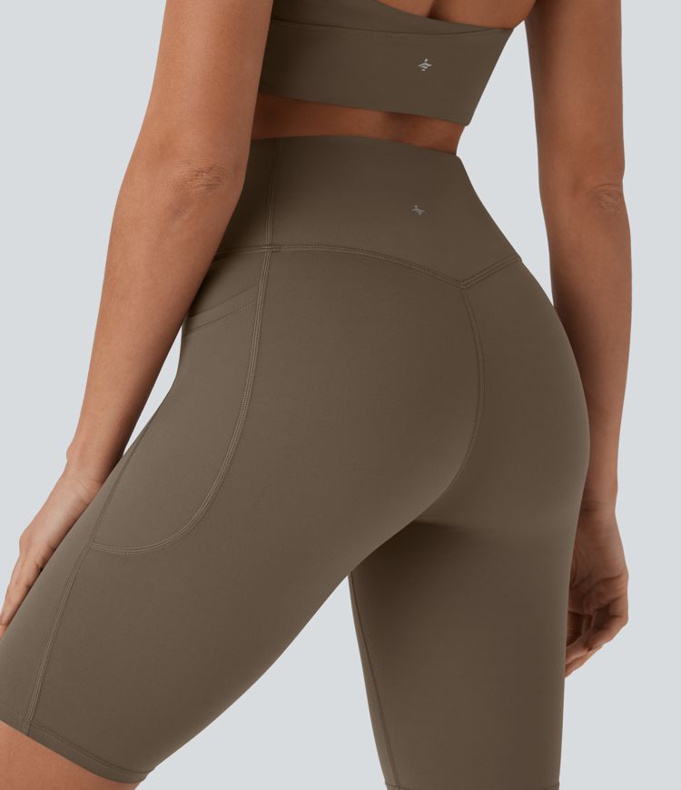 Shorts biker Halara UltraSculpt™ moldeadores tiro alto con reductor de abdomen y bolsillos laterales 22.8cm