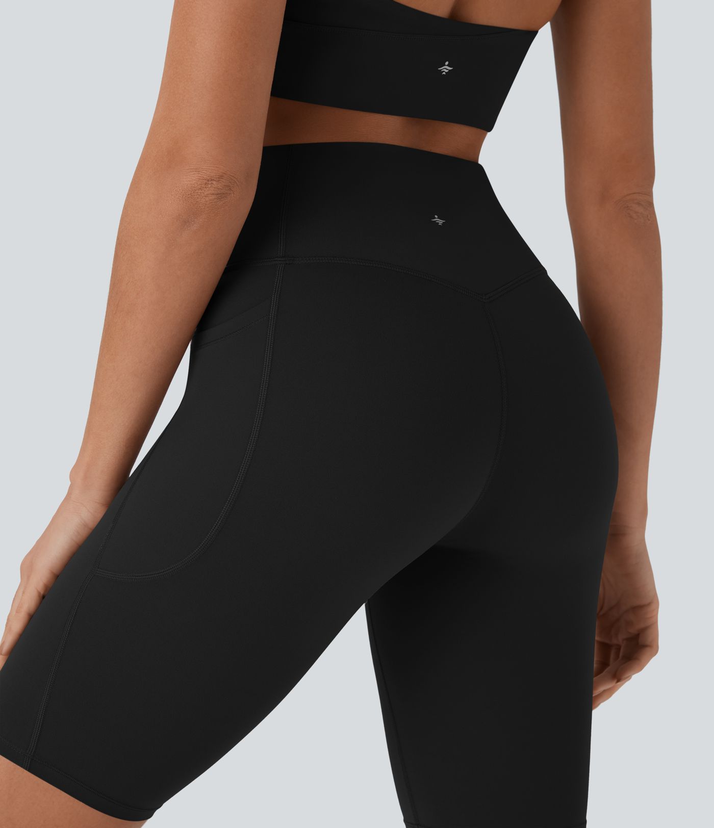 Halara UltraSculpt™ SoCinched Short de Cycliste Taille Haute avec Contrôle du Ventre et Poches, 9 pouces