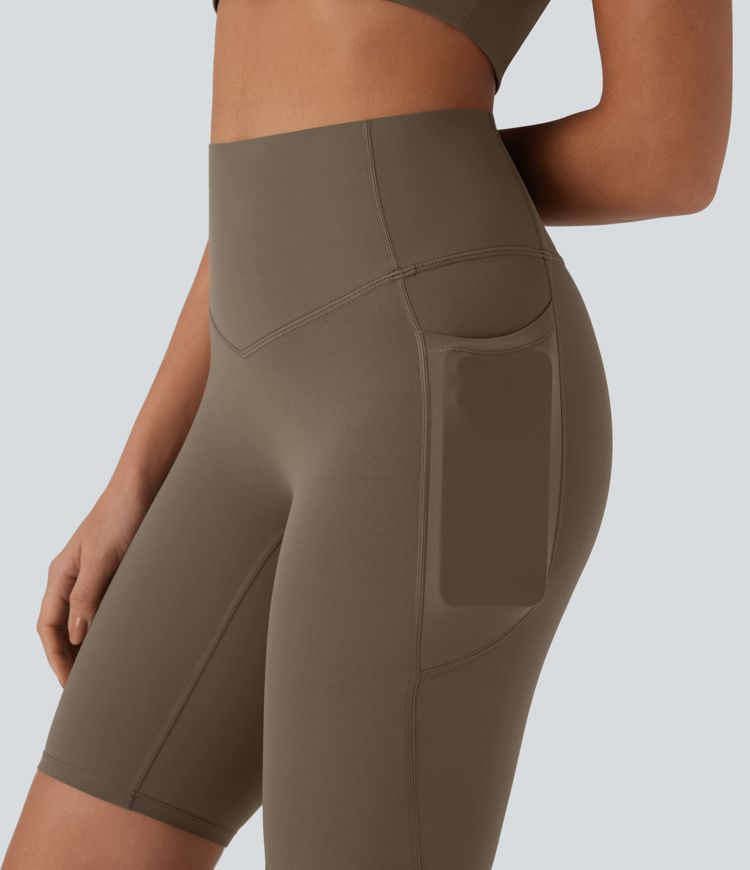 Shorts biker Halara UltraSculpt™ moldeadores tiro alto con reductor de abdomen y bolsillos laterales 22.8cm