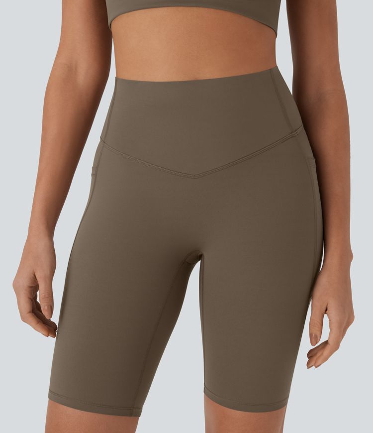 Shorts biker Halara UltraSculpt™ moldeadores tiro alto con reductor de abdomen y bolsillos laterales 22.8cm