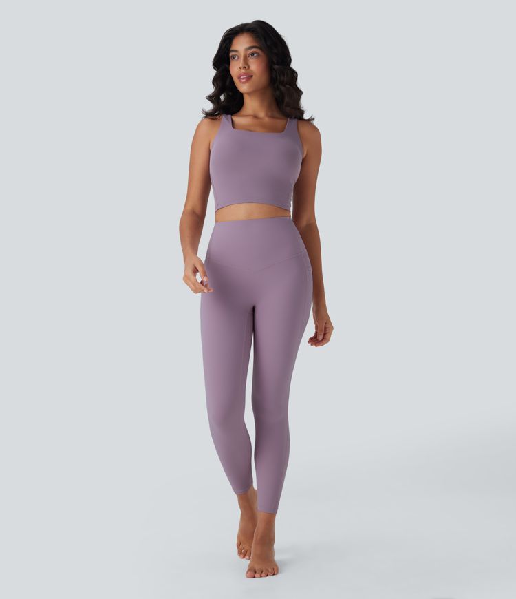 Halara UltraSculpt™ Cool Quick Dry High Waisted Tummy Control Shaping Yoga Leggings with Pockets-UPF50+