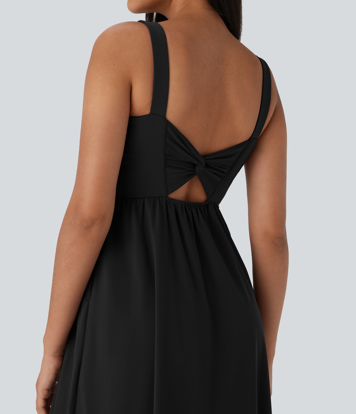 SoftlyZero™ Airy Padded Cool Touch Women Long Midi Casual Dress with Pockets D-F Cups