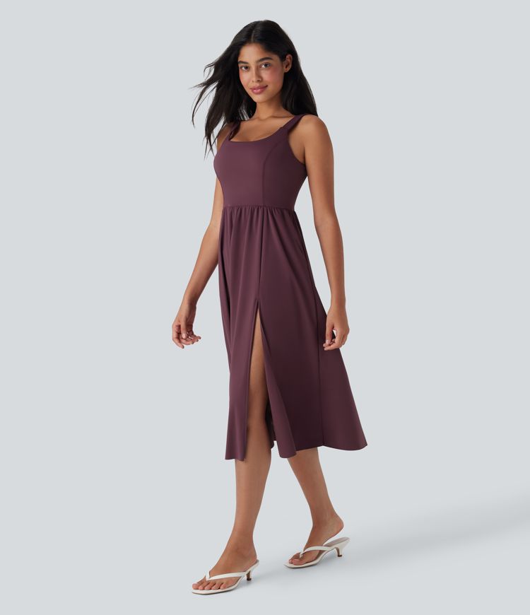 Fig SoftlyZero™ Airy - Lässiges, gepolstertes Midikleid mit Seitentaschen und InstantCool - E-G Cups / 1