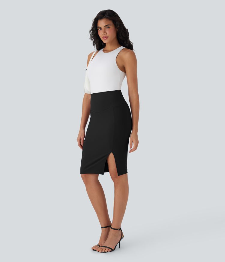 Patitoff™ Flow Pet Hair Resistant High Waisted Tummy Control 2-in-1 Bodycon Midi Casual Skirt