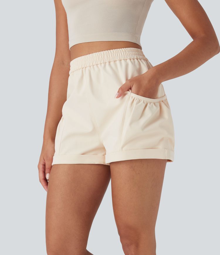 High Waisted Shorts with Pockets