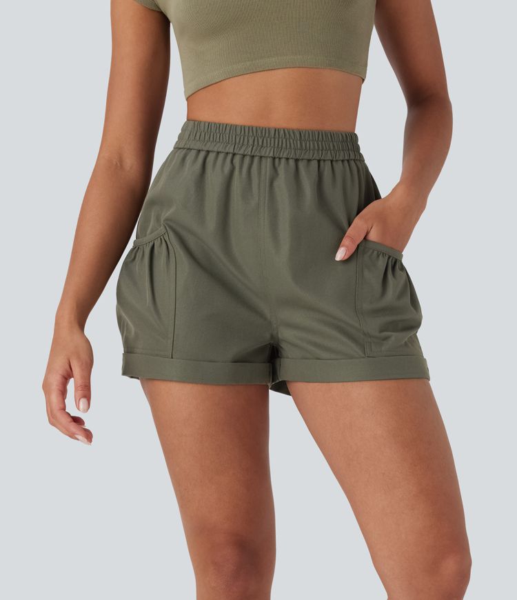 High Waisted Shorts with Pockets