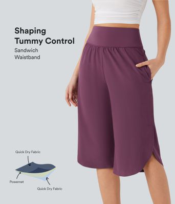Breezeful™ High Waisted Tummy Control Quick Dry Casual Pants with Pockets