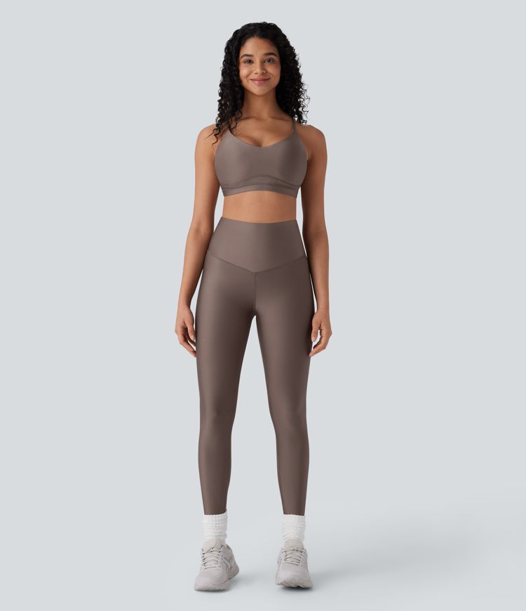 Leggings SoCinched correr tiro alto control abdomen bolsillo trasero reflectante