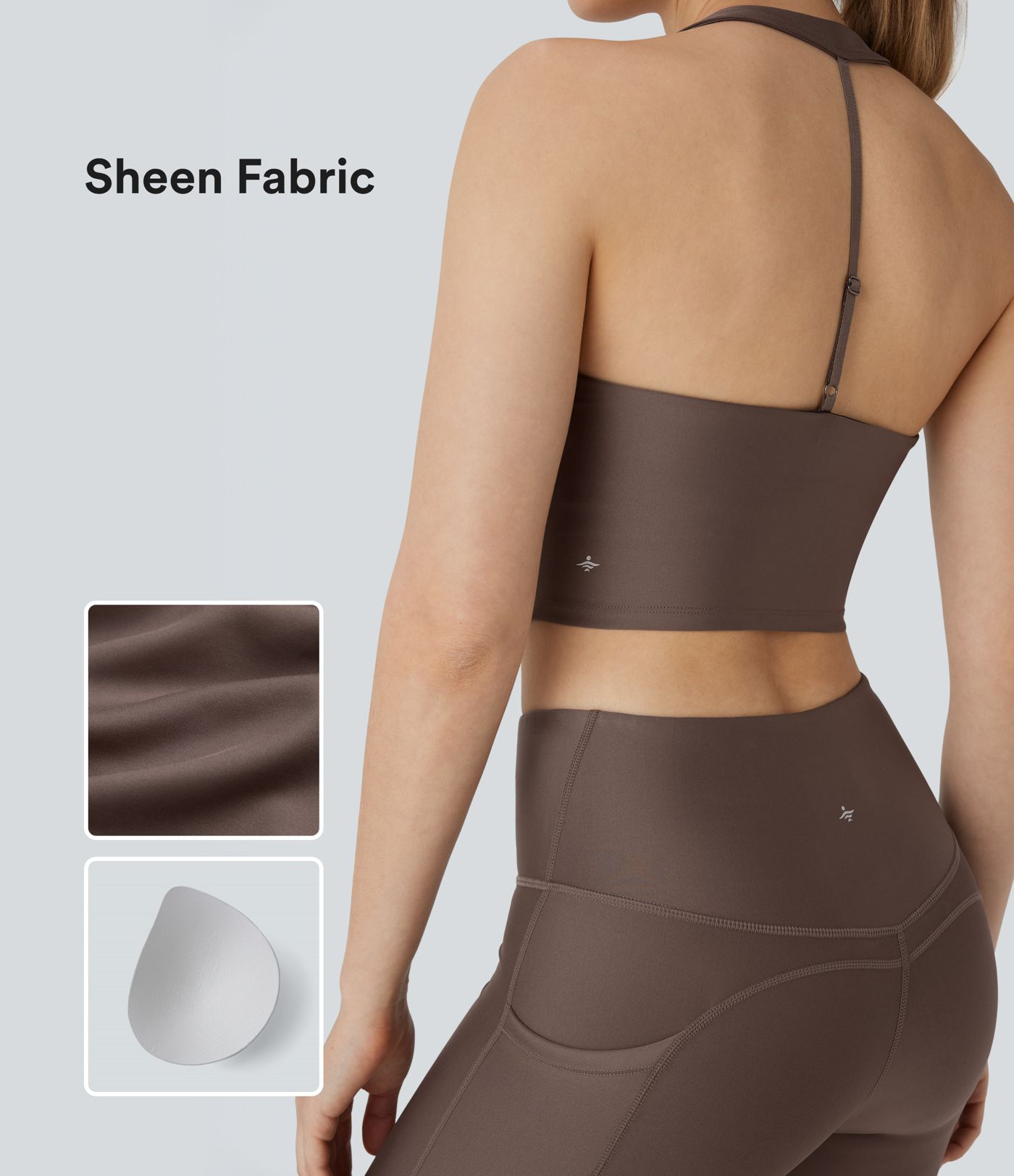 Neckholder Skinny Crop Glanz Workout Tanktop