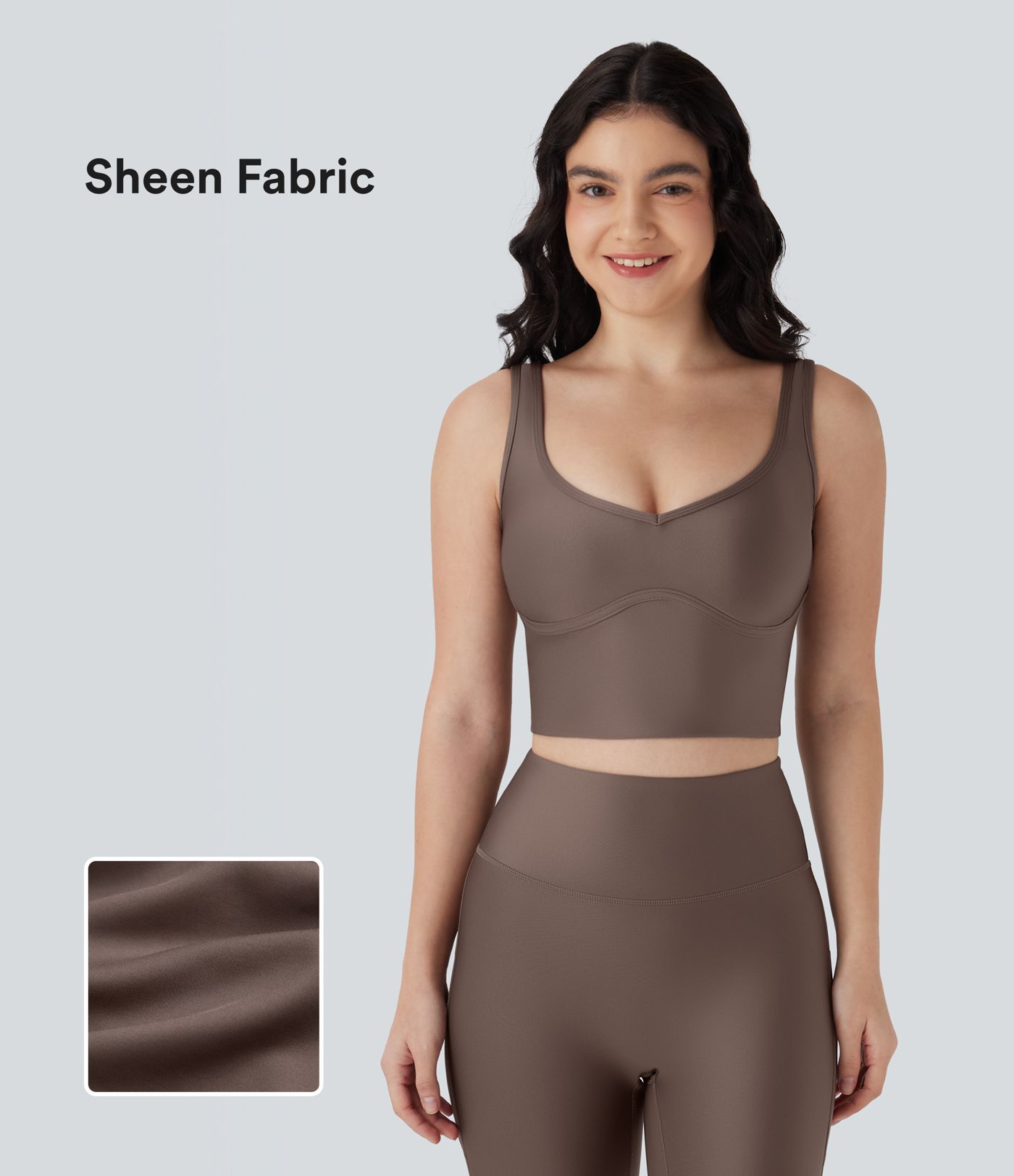 Cropped Sheen Yoga Tank Top
