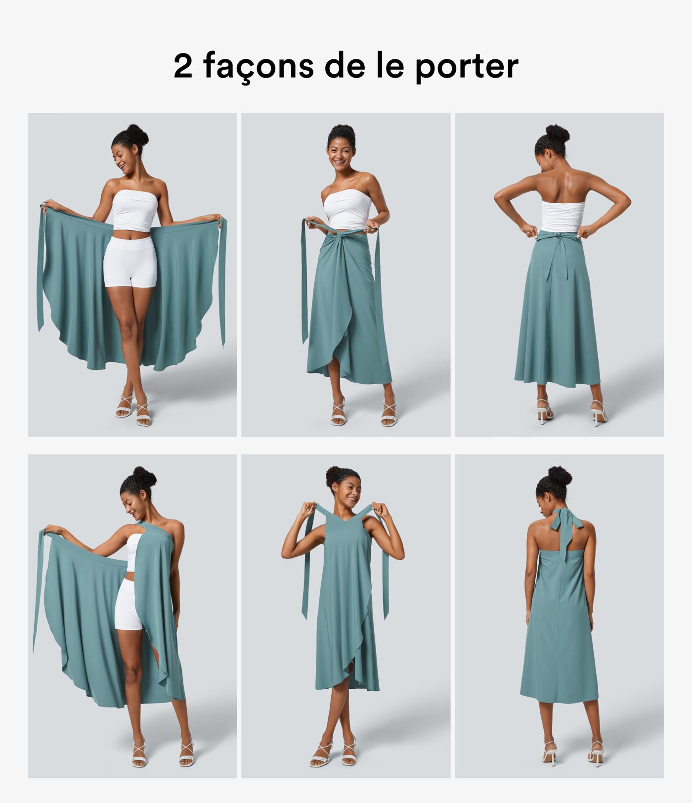 Breezeful™ Jupe de Vacances Séchage Rapide Taille Haute Dos Noué Torsadé