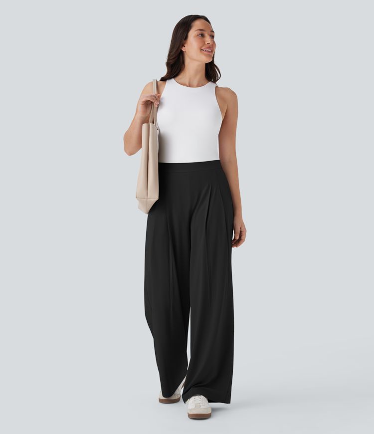 Pantalon de costume Breezeful™ à taille haute, jambes larges, poches latérales et séchage rapide