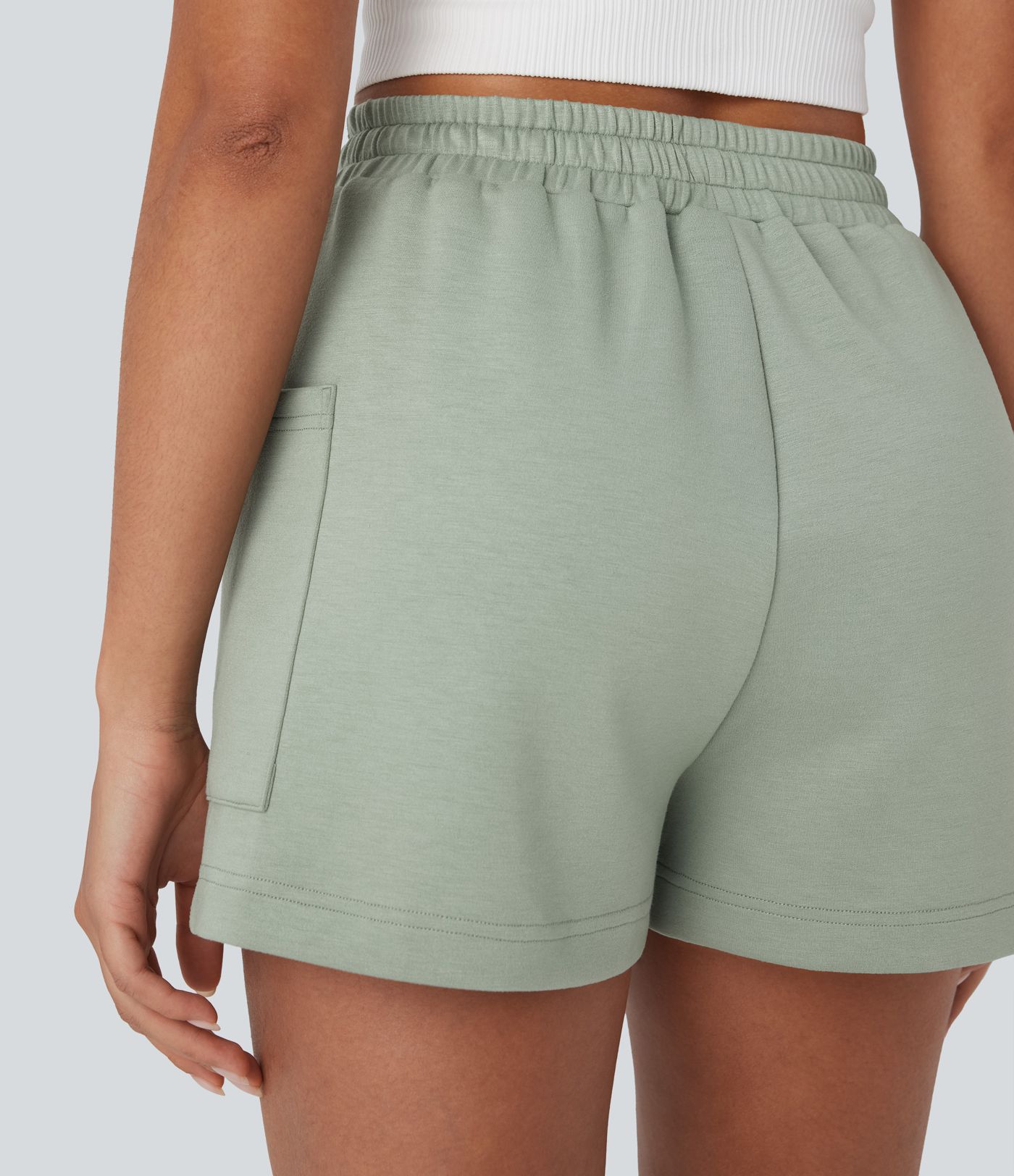 High Waisted Drawstring Casual Shorts with Side Pockets