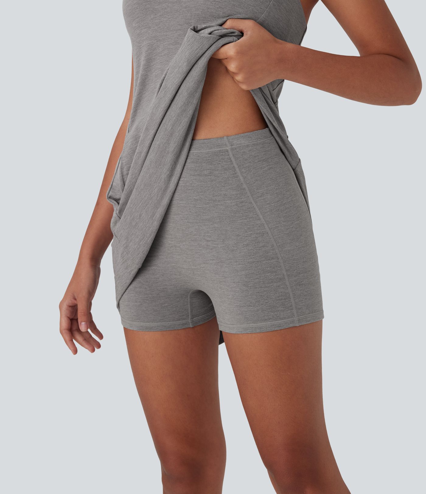 Cut Out Pocket 2-Piece Mini Yoga Active Dress