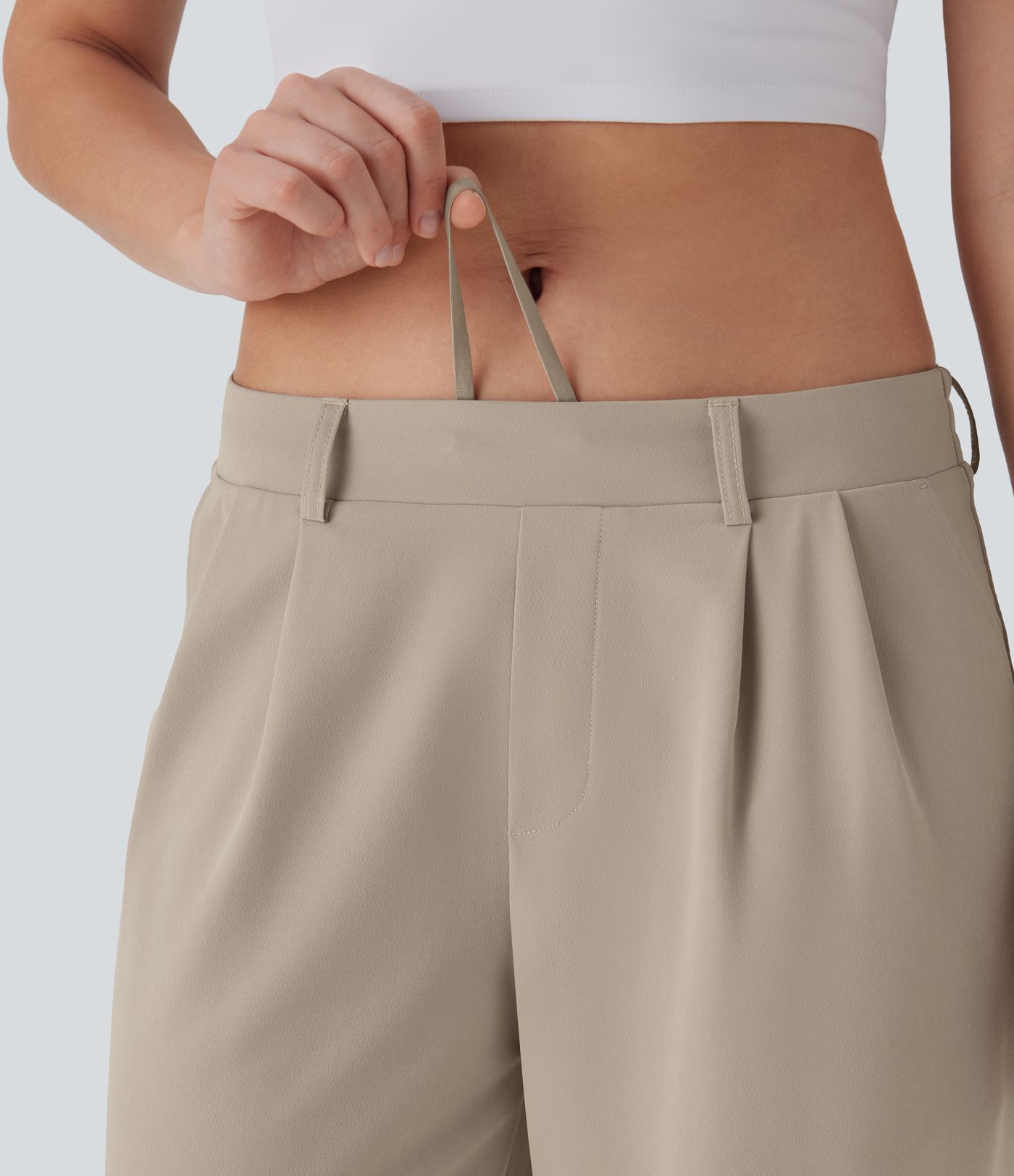 Quick Dry Low Rise Inside Drawstring Straight Leg Casual Pants with Pockets-UPF 40+