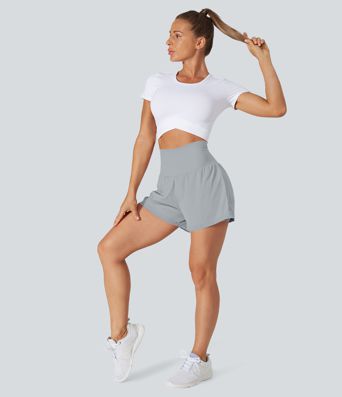 SoftlyZero™ Airy Super High Waisted Cool Touch Yoga Shorts with Pockets