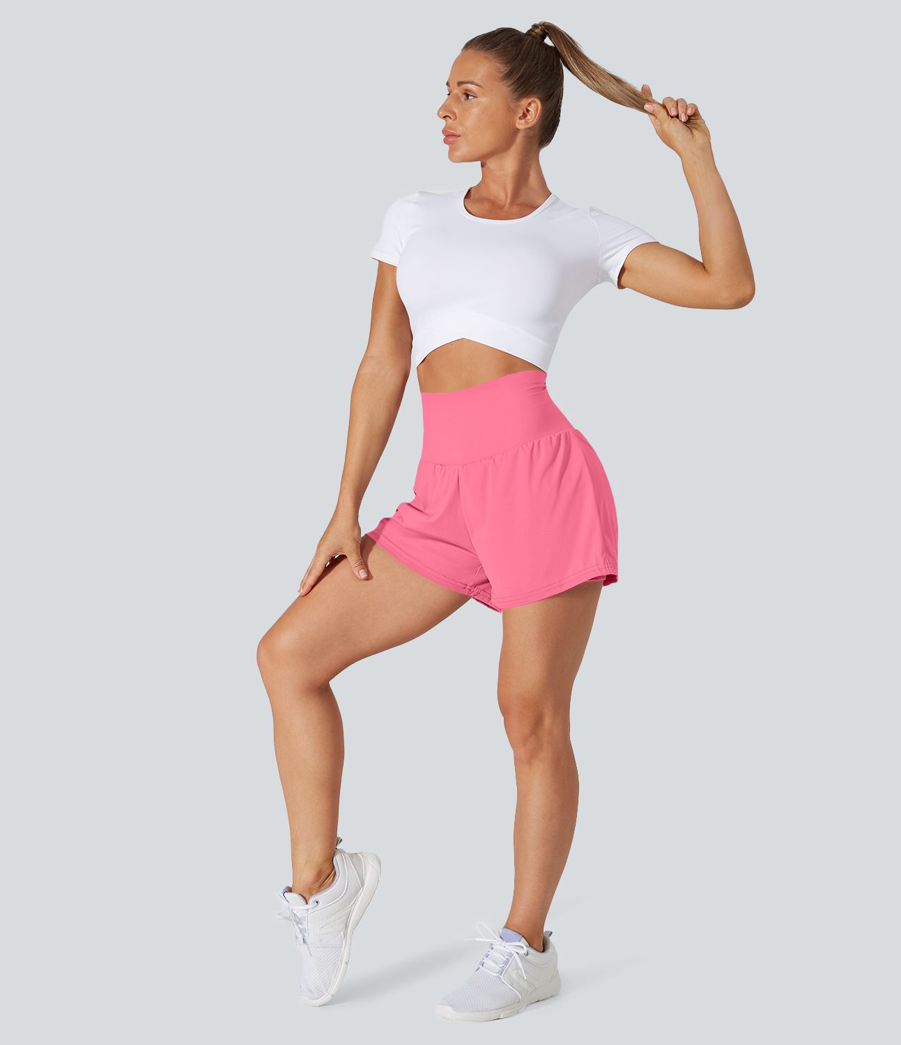 SoftlyZero™ Airy Super High Waisted Cool Touch Women Gym Running Yoga Shorts with Pockets