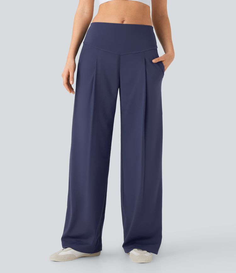 SoftlyZero™ QuickDry SoCinched High Waisted Tummy Control Yoga Straight Leg Pants with Pockets