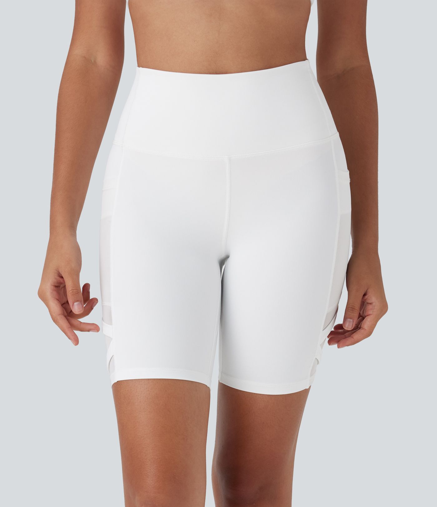 Shorts de yoga de secado rápido SpeedWave™ de tiro alto con tejido en contraste de 18 cm y bolsillos laterales