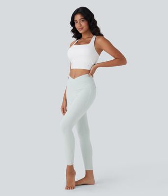 SoftlyZero™ Airy Square Neck Cropped Cool Touch Yoga Tank Top D-F Cups