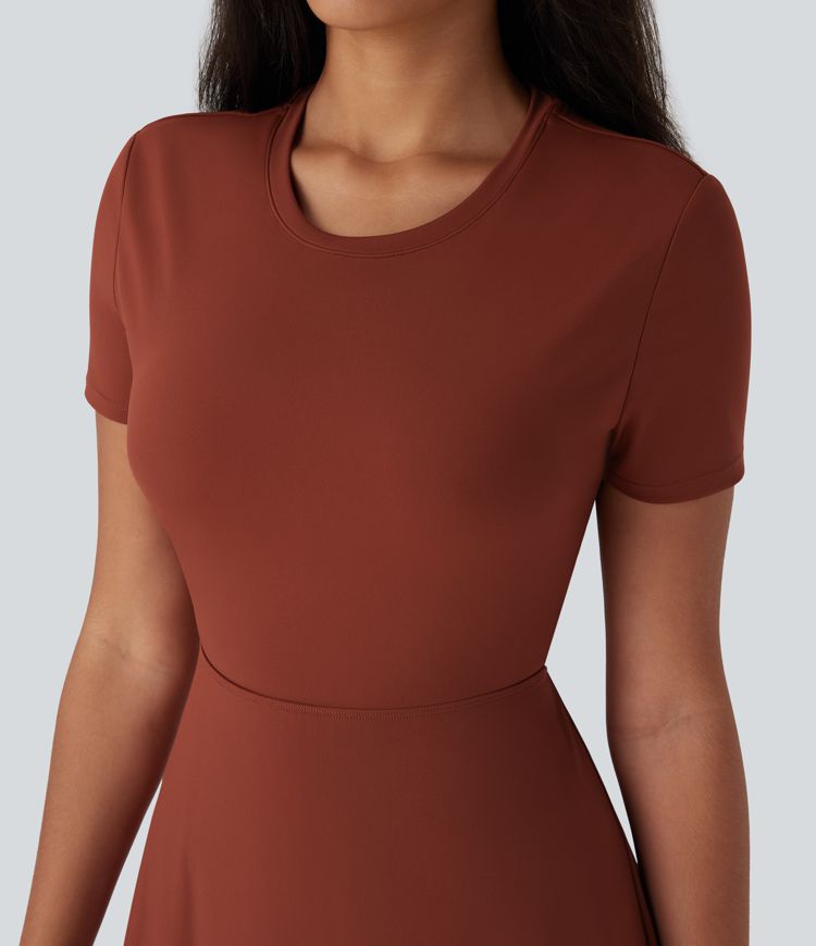 Vestido mini de baile con abertura y falda acampanada en copas D-F