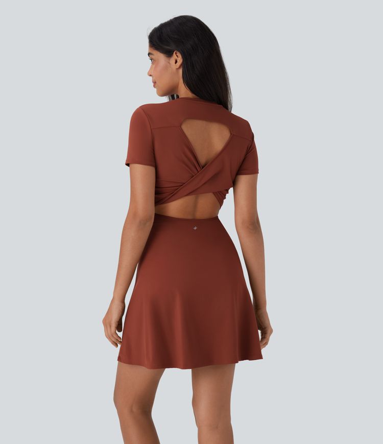 Brandy Brown Cut Out Flare Mini Tanssi - tréninkové šaty, košíčky D–F / 1