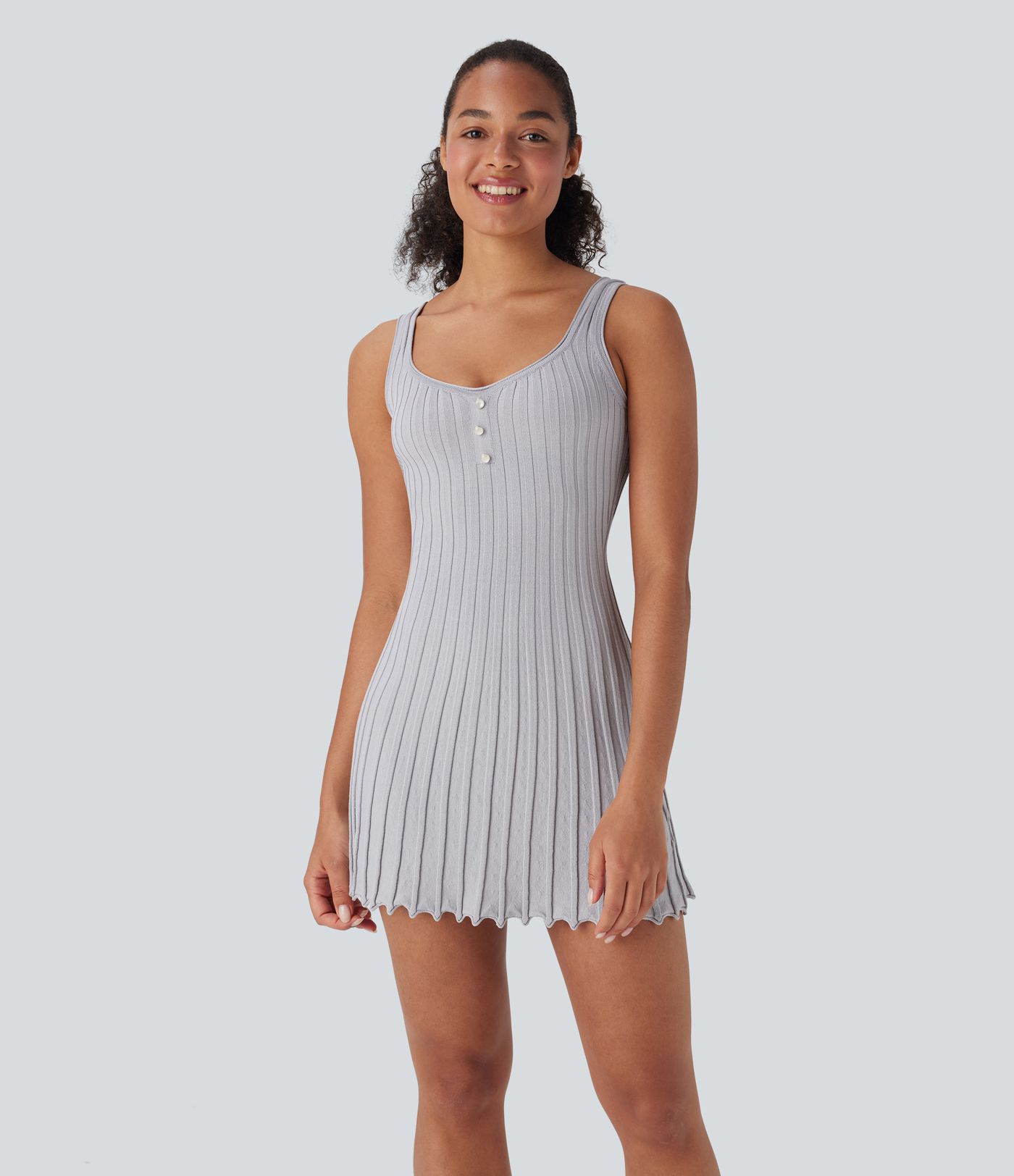 Vestido mini casual tipo suéter con espalda abierta