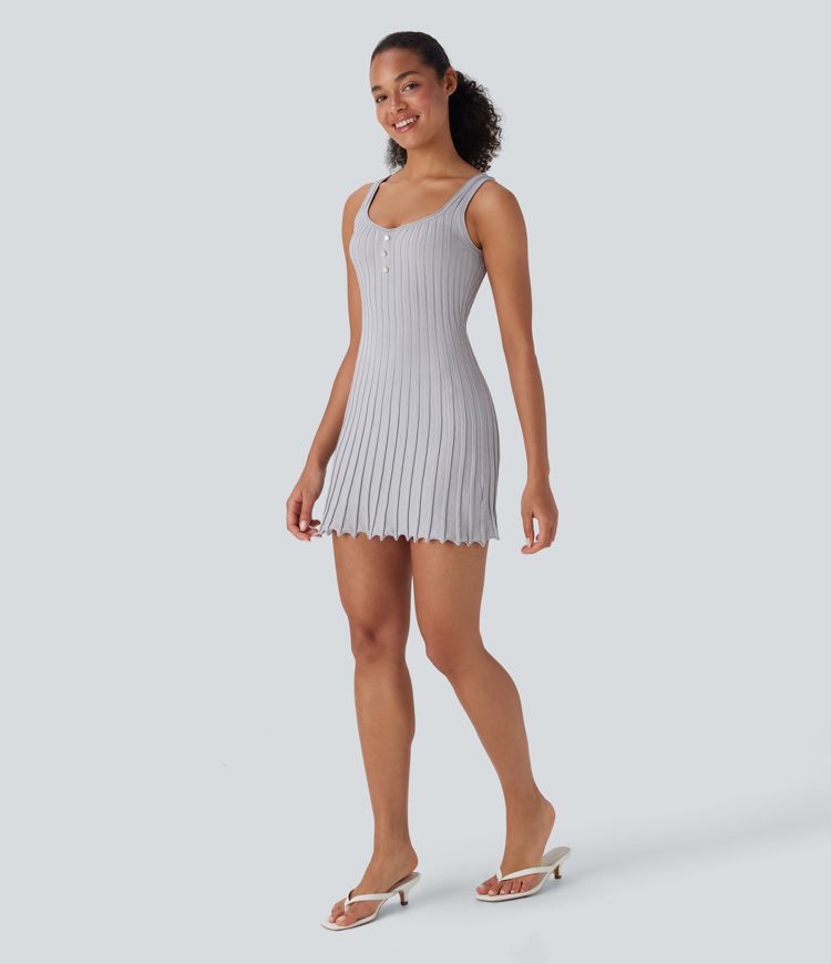 Vestido mini casual tipo suéter con espalda abierta