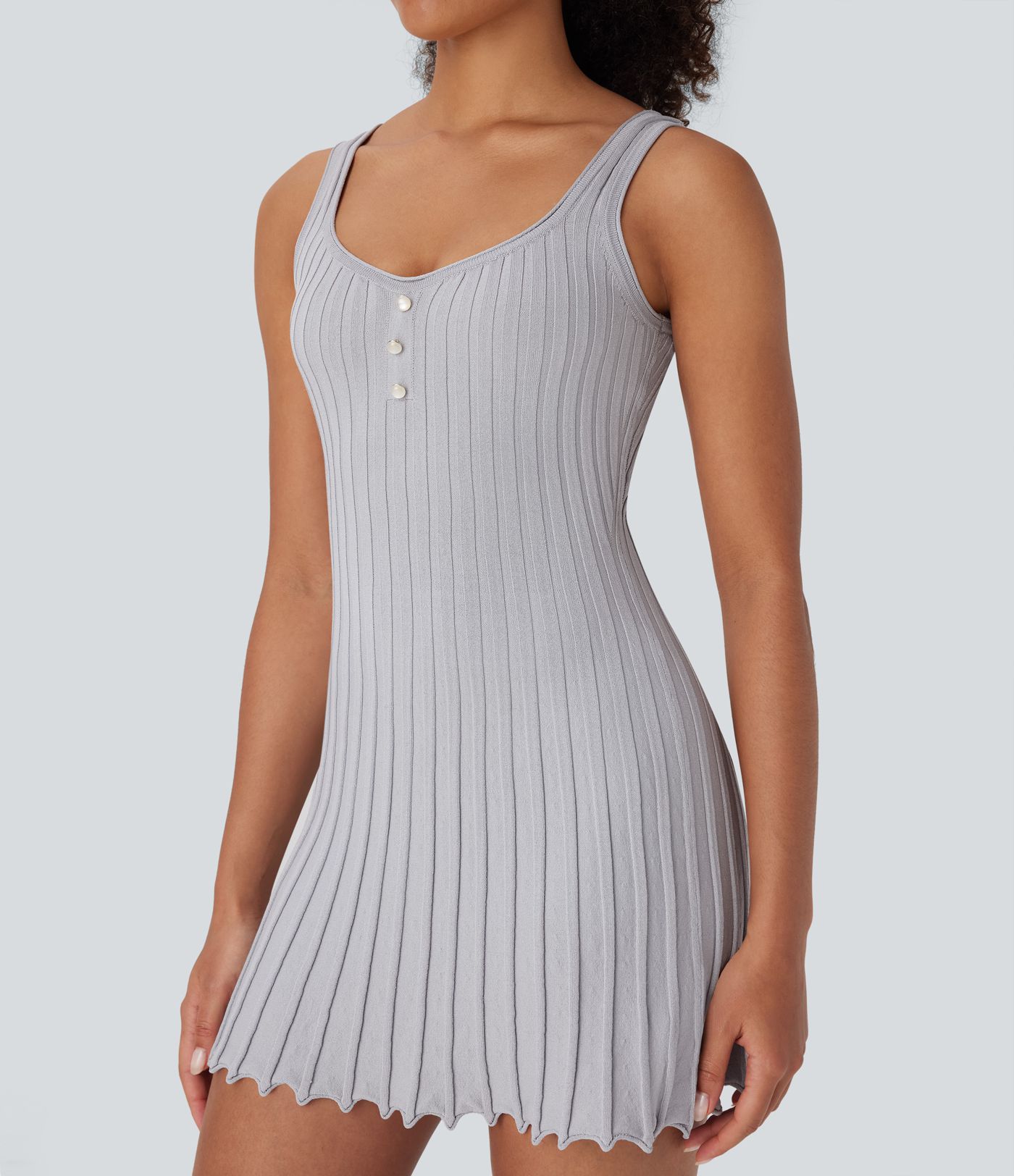 Vestido mini casual tipo suéter con espalda abierta