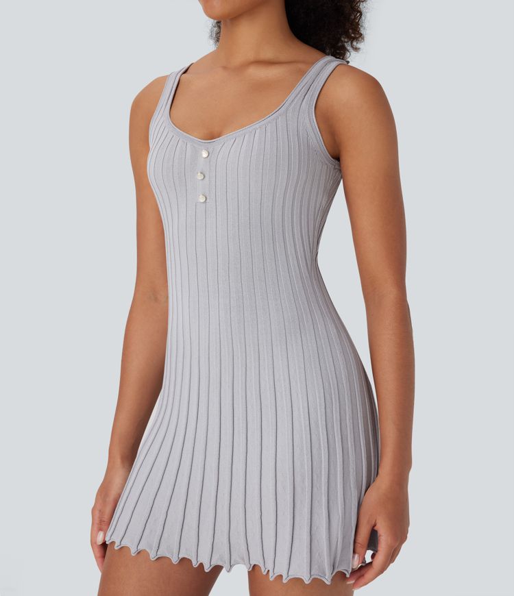 Vestido mini casual tipo suéter con espalda abierta