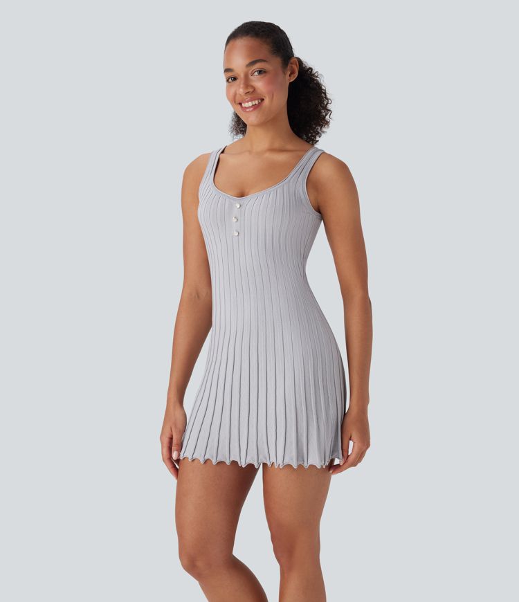 Vestido mini casual tipo suéter con espalda abierta