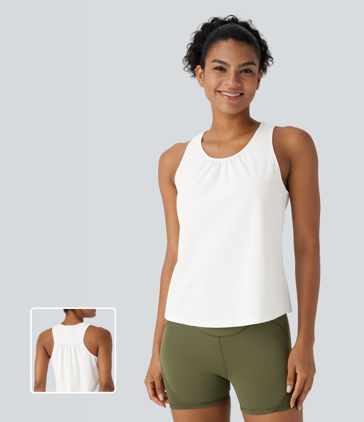 Racerback Curved Hem Quick Dry Running Tank Top-UPF50+