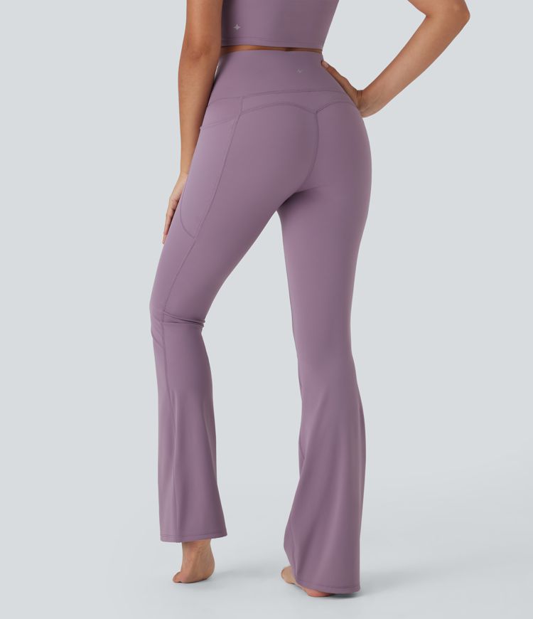 Flare yoga leggings by Halara UltraSculpt™ Refreshing quick-dry fabric with high rise waist, tummy control, and pockets - UPF 50+