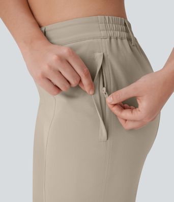 Quick Dry Mid Rise Casual Bermuda Shorts with Pockets-UPF 40+