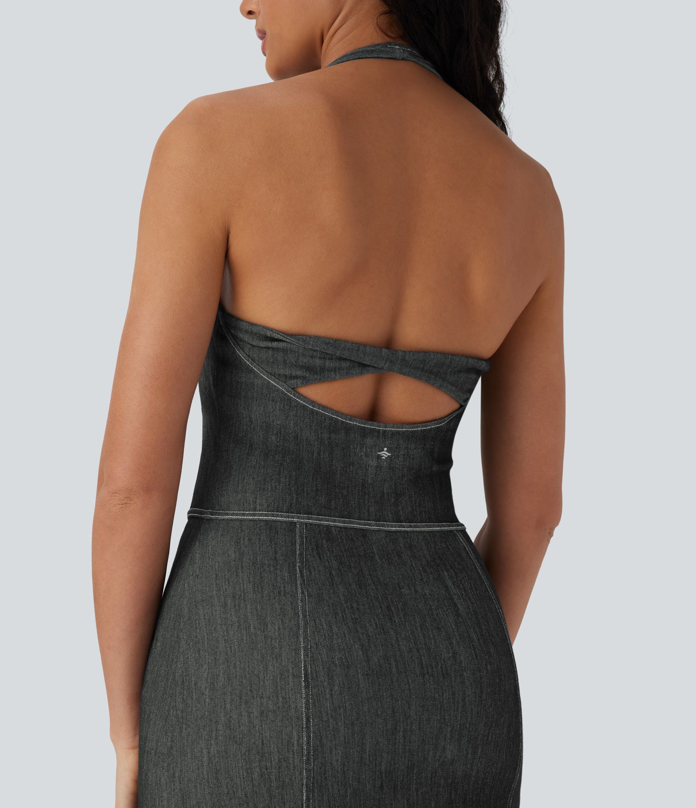 Halara Flex™ Neckholder-Kleid, rückenfrei, figurbetont, zweiteilig, Cool Touch, gewaschen, dehnbar, Mini-Tennis-Aktivkleid aus Denim mit Seitentaschen Halara Flex™ Neckholder-Kleid, rückenfrei, figurbetont, zweiteilig, Cool Touch, gewaschen, dehnbar, Mini-Tennis-Aktivkleid aus Denim mit Seitentaschen