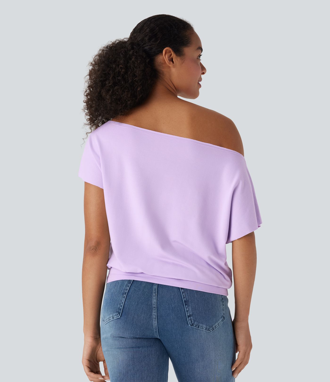 One Shoulder Short Sleeve Casual Top