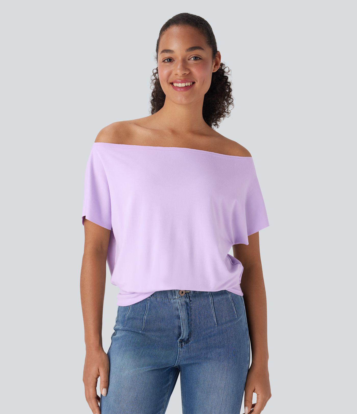 One Shoulder Short Sleeve Casual Top