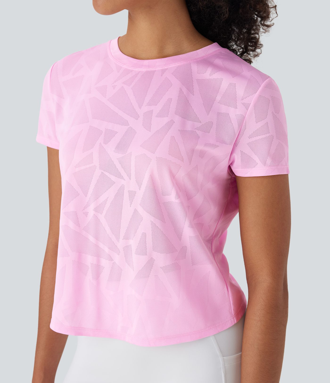 OneForm Seamless Flow Jacquard Crossover Hem Yoga Sports Top