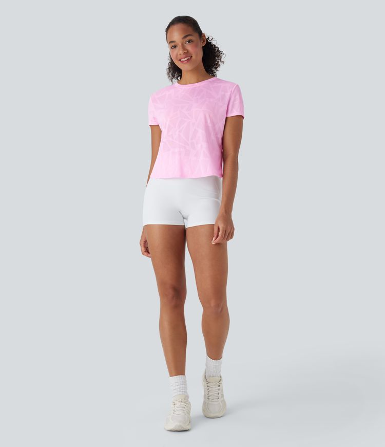 OneForm Seamless Flow Jacquard Crossover Hem Yoga Sports Top