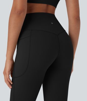 Halara UltraSculpt™ High Waisted Tummy Control Cropped Yoga Bootcut Leggings with Pockets