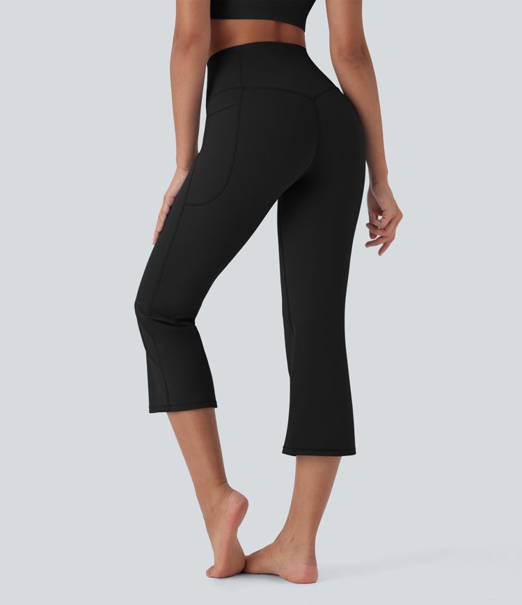Halara UltraSculpt™ SoCinched High Waist Bauch-Kontrolle Cropped Yoga Bootcut Leggings mit Taschen