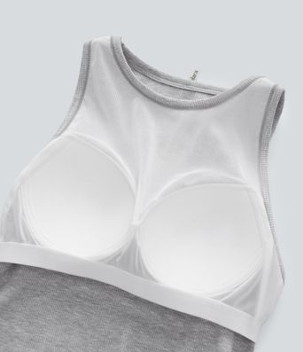 Kurzes, lässiges Tanktop mit Rundhalsausschnitt