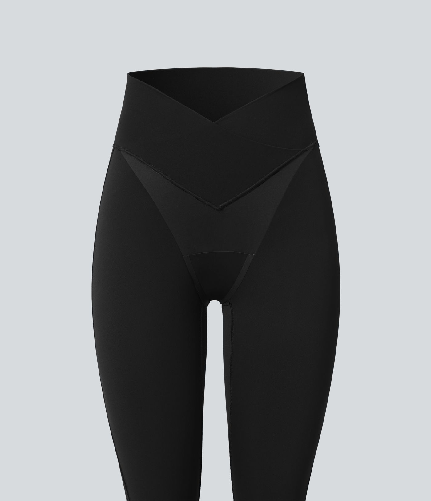 Legging de yoga Softlyzero™ taille haute avec design croisé, dentelle contrastée, sous-vêtement intégré, poche et protection UPF50+