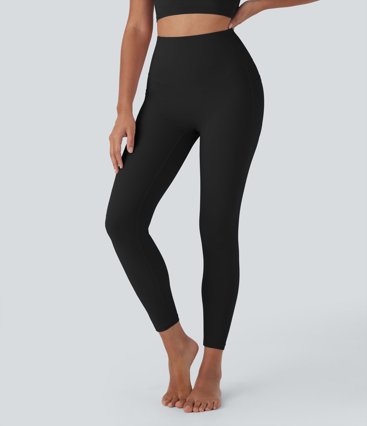 Halara UltraSculpt™ Cool Quick Dry High Waisted Tummy Control Shaping Yoga Leggings with Pockets-UPF50+
