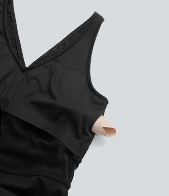 Vestido mini activo de yoga de dos piezas con encaje de contraste SoftlyZero™ con bolsillo