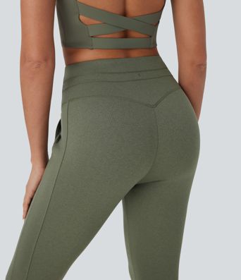 Hochsitzende Kordelzug-Caprihose mit Taschen, schnelltrocknend, für Yoga und Joggen