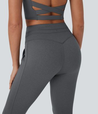 High Waisted Drawstring Pedal Pusher Quick Dry Yoga Joggers with Pockets