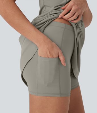 SoftlyZero™ QuickDry 2-Piece Mini Tennis Active Dress with Pockets